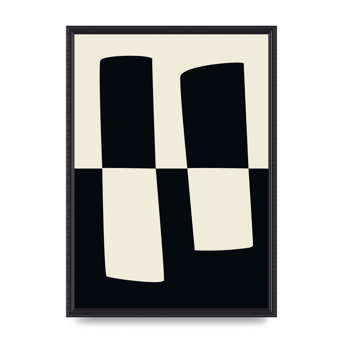 Abstract Split Shape Monochrome Four Art For The Home - A2 framed