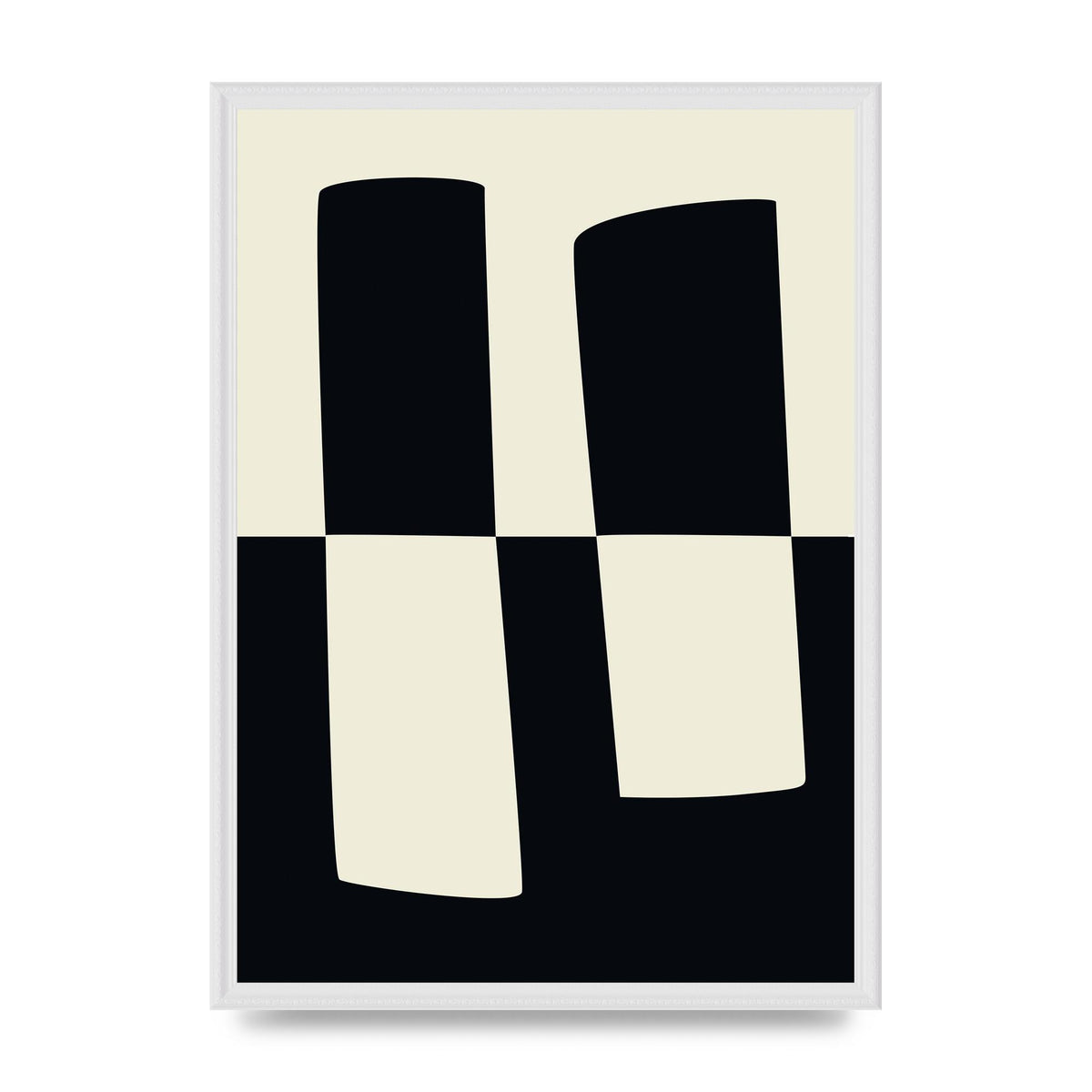 Abstract Split Shape Monochrome Four Art For The Home - A2 framed