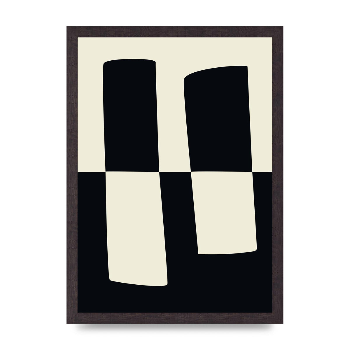 Abstract Split Shape Monochrome Four Art For The Home - A3 framed
