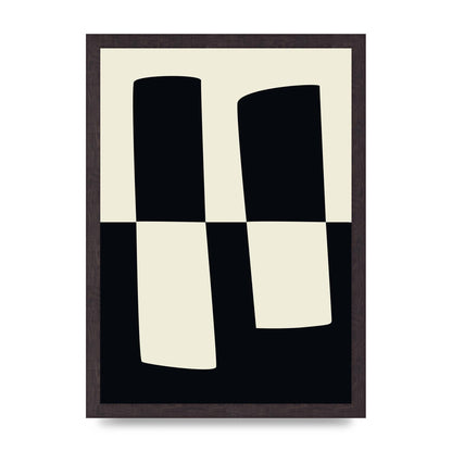 Abstract Split Shape Monochrome Four Art For The Home - A3 framed