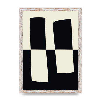 Abstract Split Shape Monochrome Four Art For The Home - A3 framed