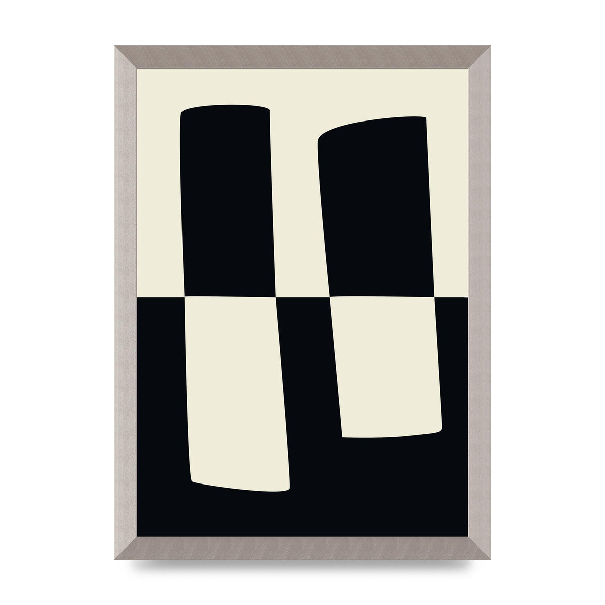 Abstract Split Shape Monochrome Four Art For The Home - A3 framed