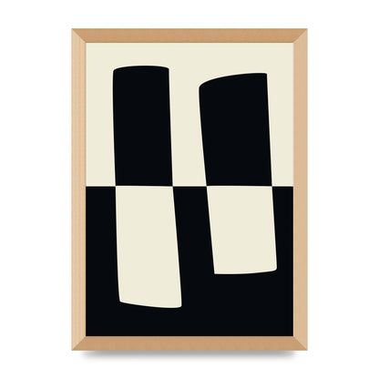Abstract Split Shape Monochrome Four Art For The Home - A3 framed