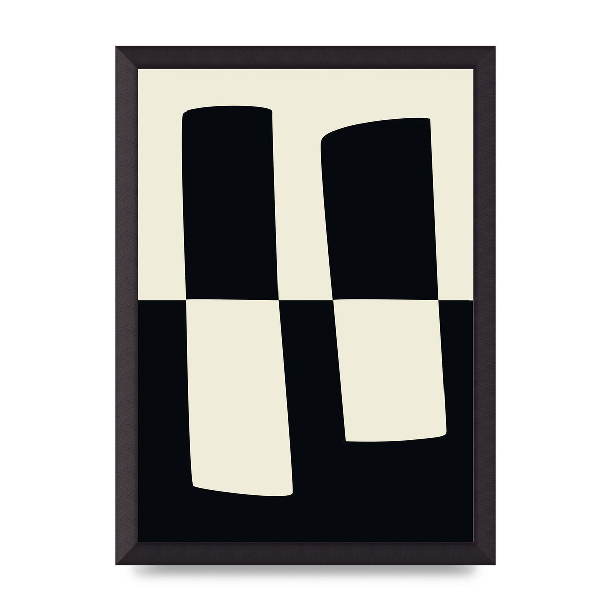 Abstract Split Shape Monochrome Four Art For The Home - A3 framed