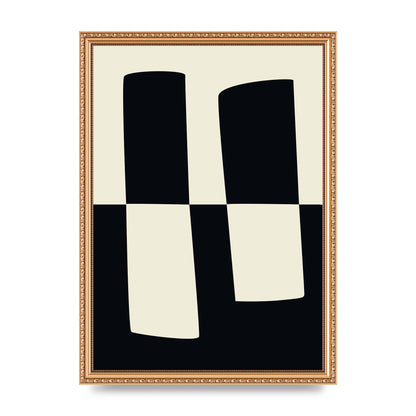 Abstract Split Shape Monochrome Four Art For The Home - A3 framed