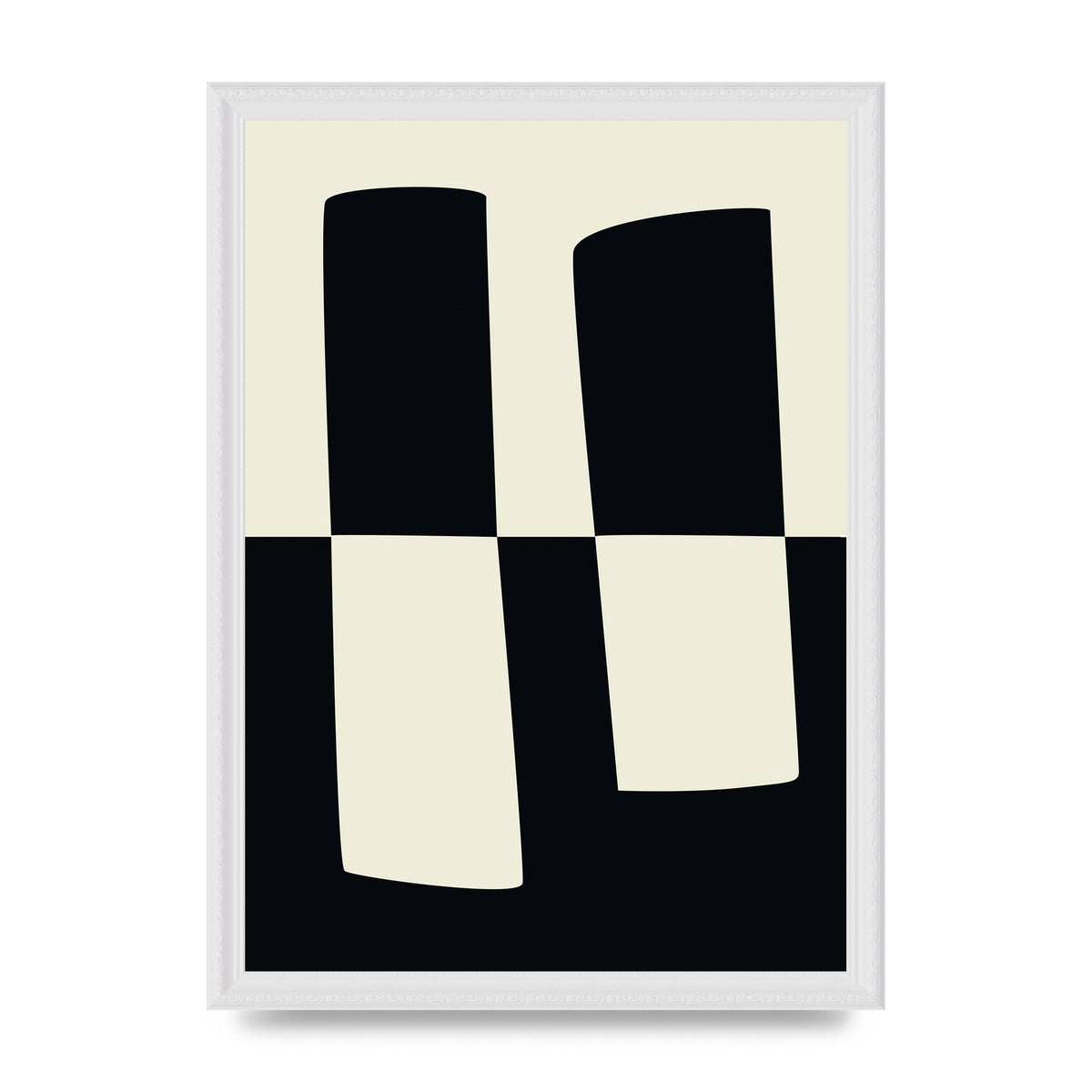 Abstract Split Shape Monochrome Four Art For The Home - A3 framed