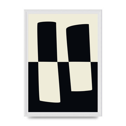 Abstract Split Shape Monochrome Four Art For The Home - A3 framed