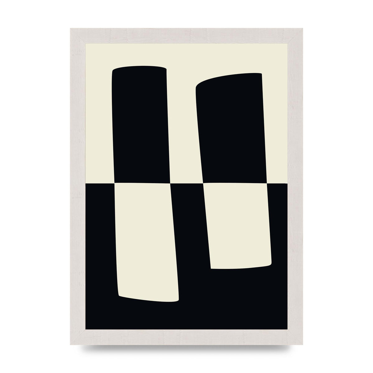 Abstract Split Shape Monochrome Four Art For The Home - A4 framed
