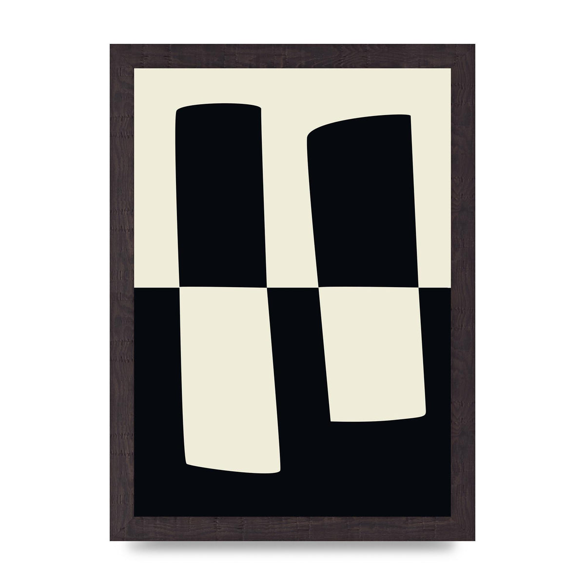 Abstract Split Shape Monochrome Four Art For The Home - A4 framed