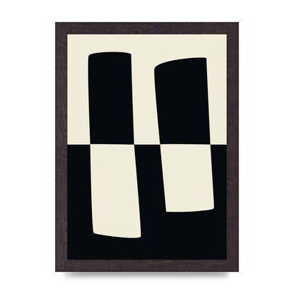 Abstract Split Shape Monochrome Four Art For The Home - A4 framed