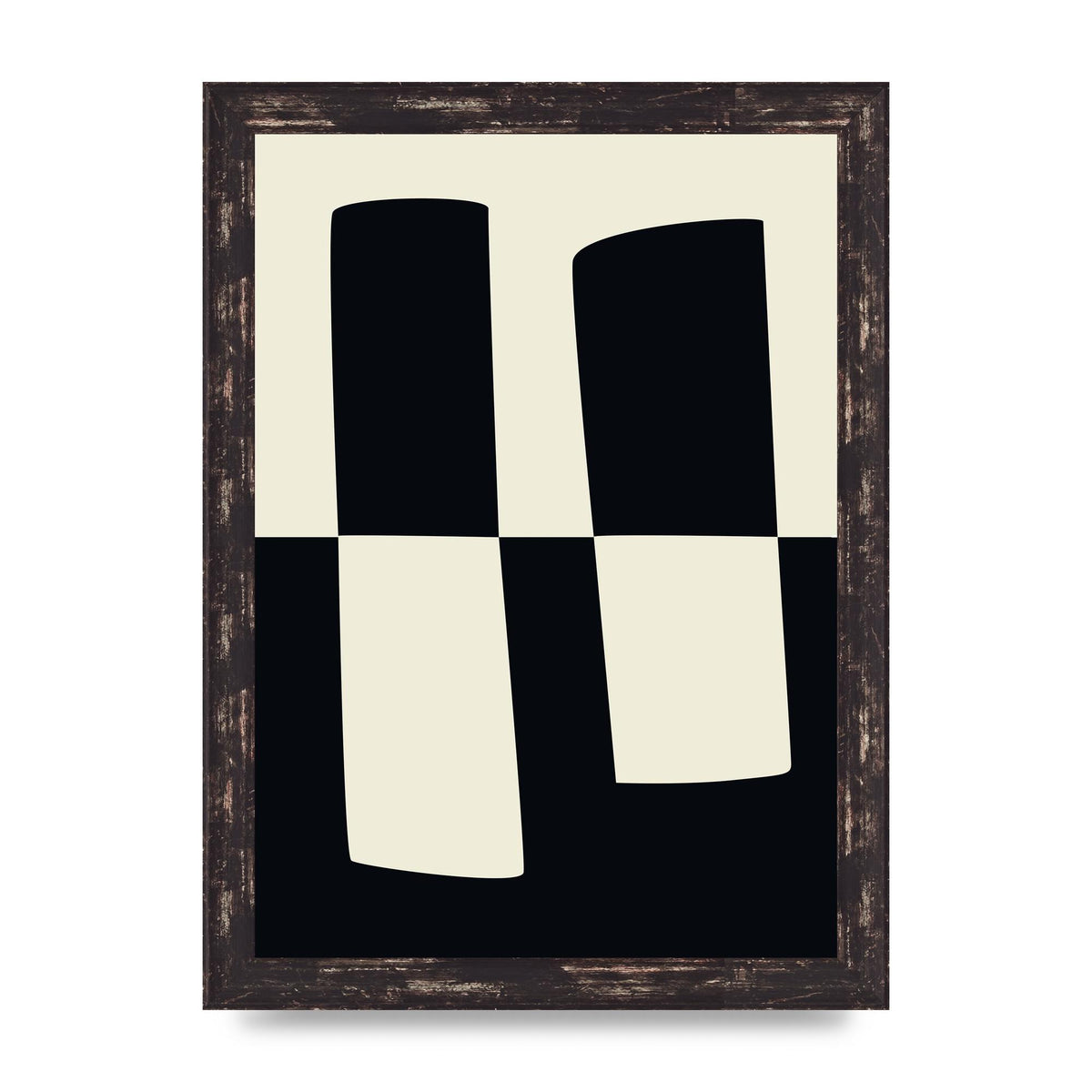 Abstract Split Shape Monochrome Four Art For The Home - A4 framed