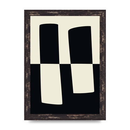 Abstract Split Shape Monochrome Four Art For The Home - A4 framed