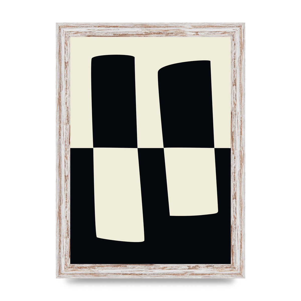 Abstract Split Shape Monochrome Four Art For The Home - A4 framed