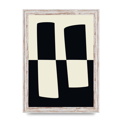 Abstract Split Shape Monochrome Four Art For The Home - A4 framed