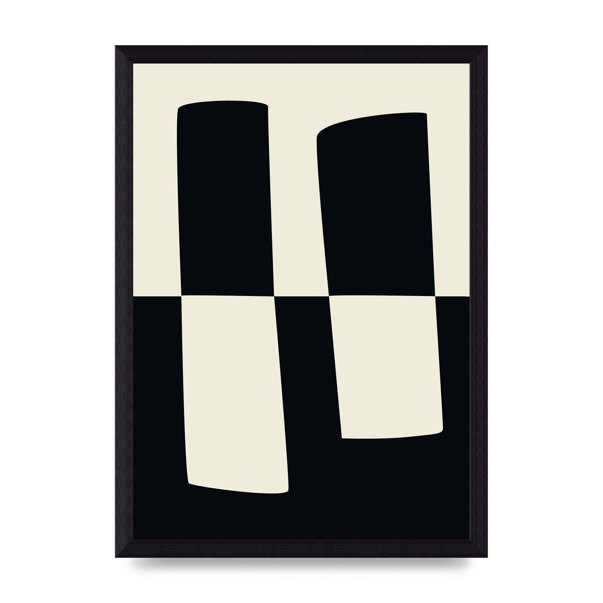 Abstract Split Shape Monochrome Four Art For The Home - A4 framed