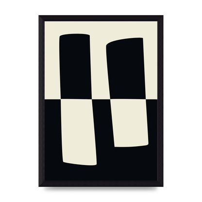 Abstract Split Shape Monochrome Four Art For The Home - A4 framed