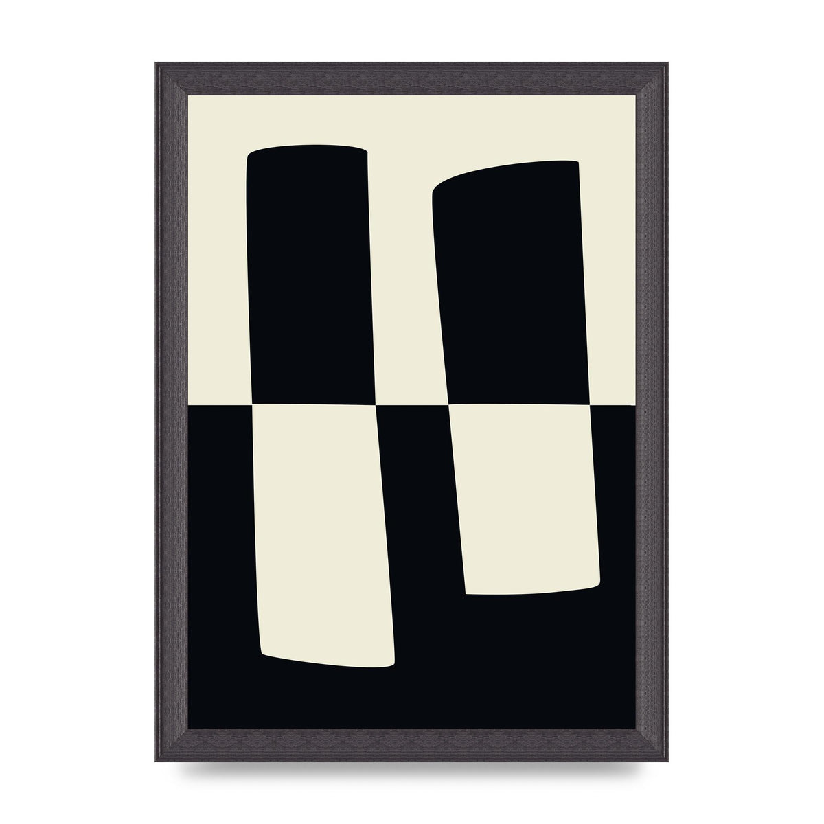 Abstract Split Shape Monochrome Four Art For The Home - A4 framed