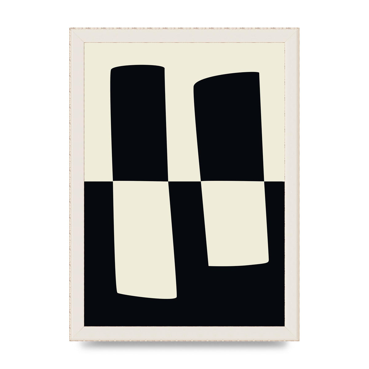 Abstract Split Shape Monochrome Four Art For The Home - A4 framed