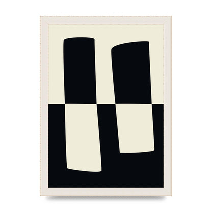 Abstract Split Shape Monochrome Four Art For The Home - A4 framed