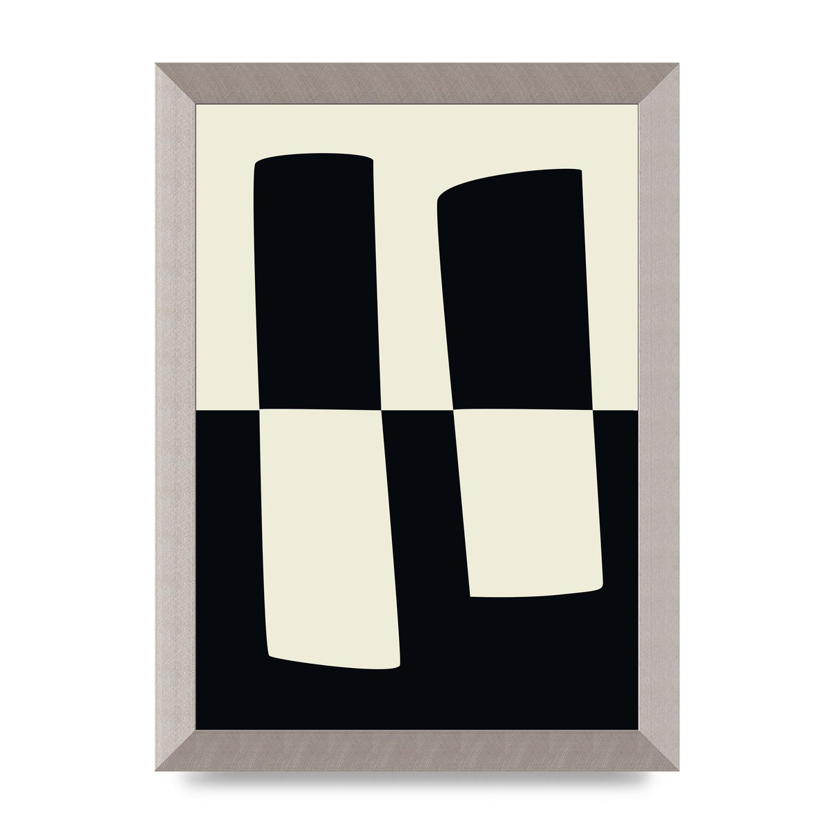 Abstract Split Shape Monochrome Four Art For The Home - A4 framed