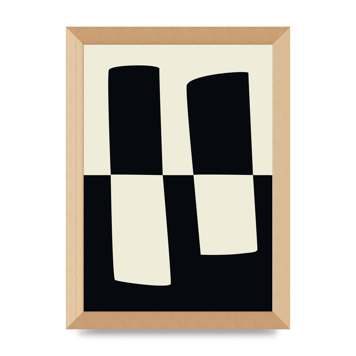 Abstract Split Shape Monochrome Four Art For The Home - A4 framed