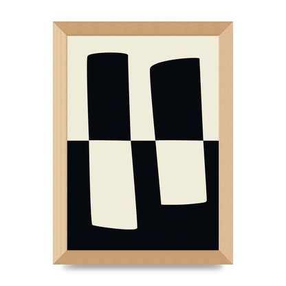 Abstract Split Shape Monochrome Four Art For The Home - A4 framed