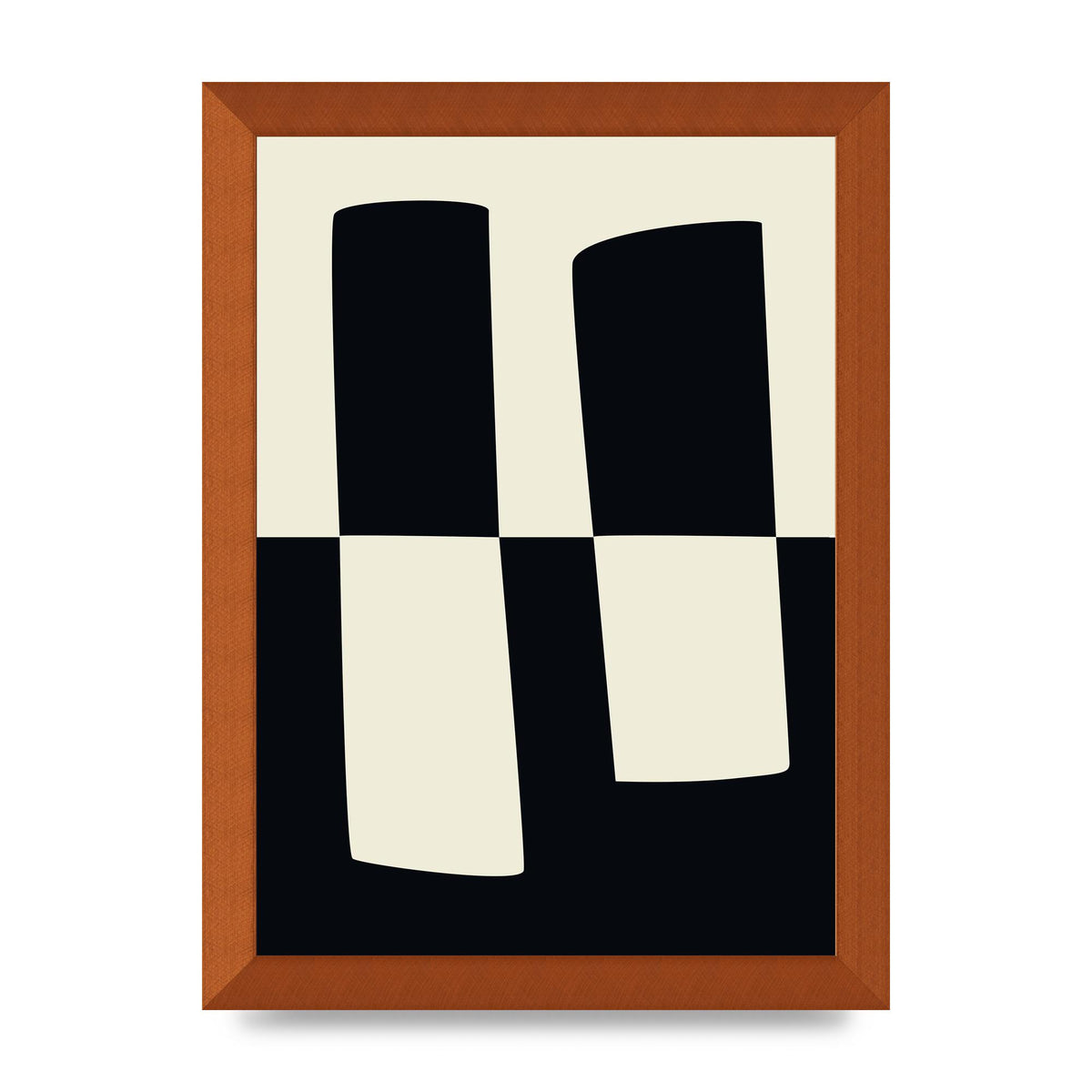 Abstract Split Shape Monochrome Four Art For The Home - A4 framed