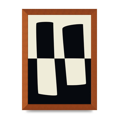 Abstract Split Shape Monochrome Four Art For The Home - A4 framed