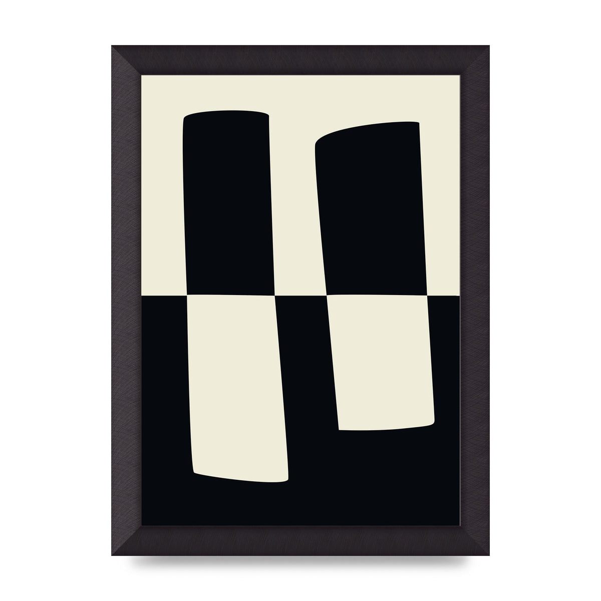Abstract Split Shape Monochrome Four Art For The Home - A4 framed