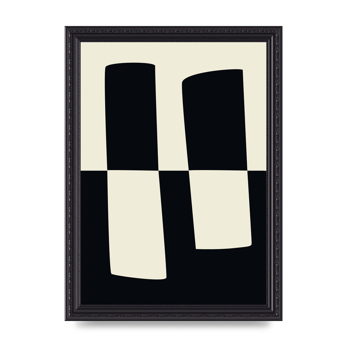 Abstract Split Shape Monochrome Four Art For The Home - A4 framed