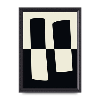 Abstract Split Shape Monochrome Four Art For The Home - A4 framed