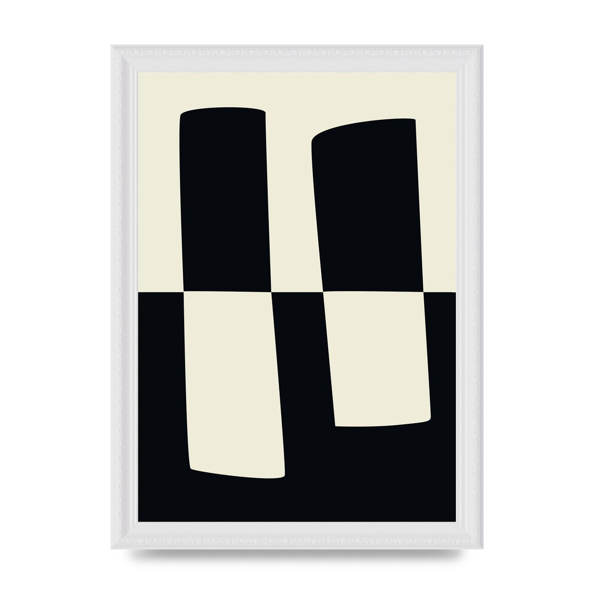 Abstract Split Shape Monochrome Four Art For The Home - A4 framed