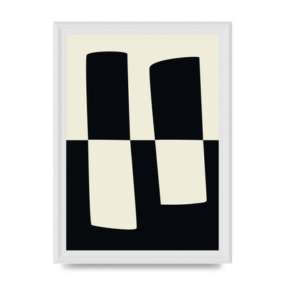 Abstract Split Shape Monochrome Four Art For The Home - A4 framed