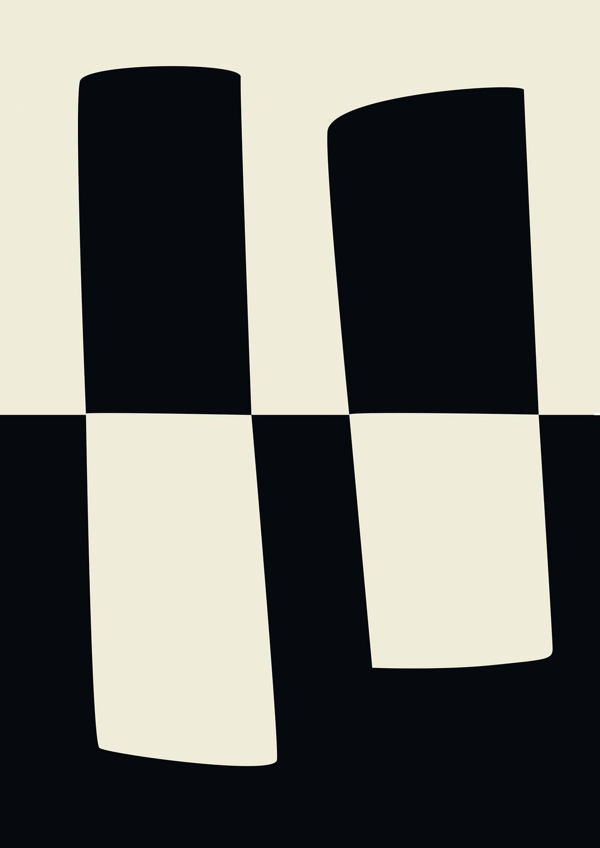 Abstract Split Shape Monochrome Four Art For The Home - detail