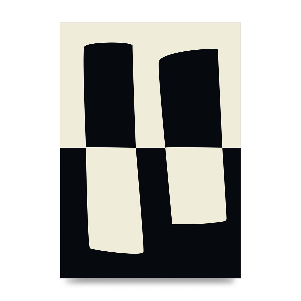 Abstract Split Shape Monochrome Four Art For The Home - unframed print