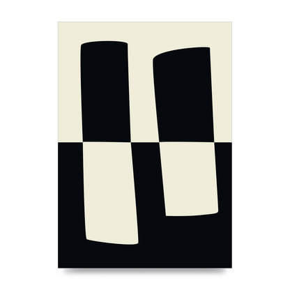Abstract Split Shape Monochrome Four Art For The Home - unframed print