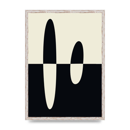 Abstract Split Shape Monochrome Five Printed Poster - A2 framed