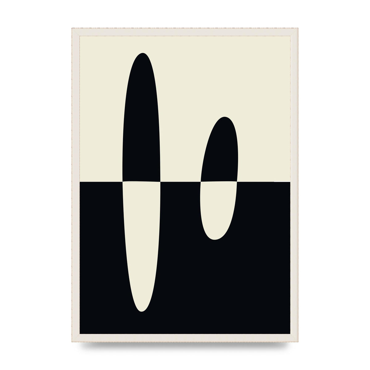 Abstract Split Shape Monochrome Five Printed Poster - A2 framed