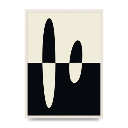 Abstract Split Shape Monochrome Five Printed Poster - A2 framed