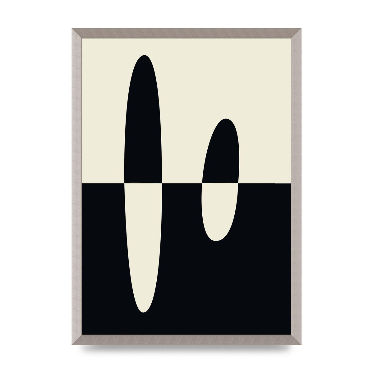 Abstract Split Shape Monochrome Five Printed Poster - A2 framed