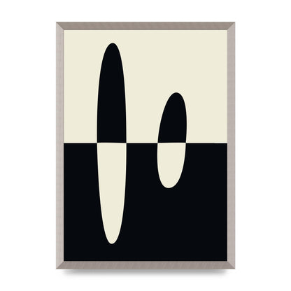 Abstract Split Shape Monochrome Five Printed Poster - A2 framed