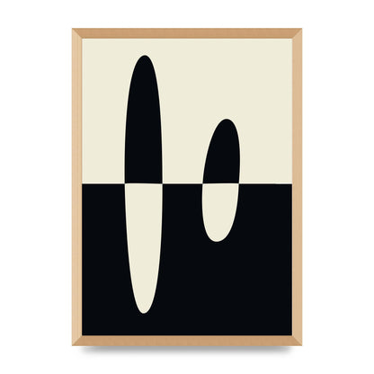 Abstract Split Shape Monochrome Five Printed Poster - A2 framed