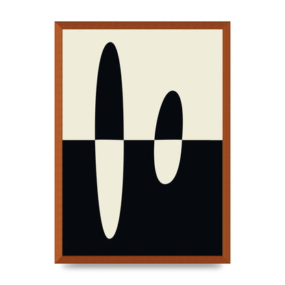 Abstract Split Shape Monochrome Five Printed Poster - A2 framed