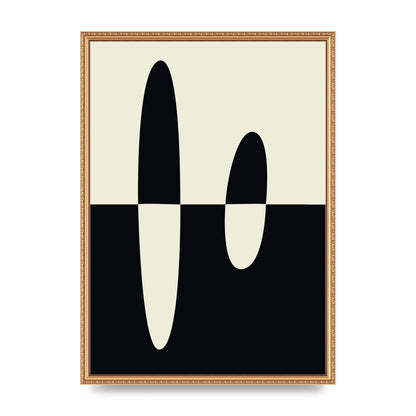 Abstract Split Shape Monochrome Five Printed Poster - A2 framed