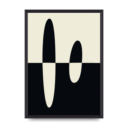 Abstract Split Shape Monochrome Five Printed Poster - A2 framed