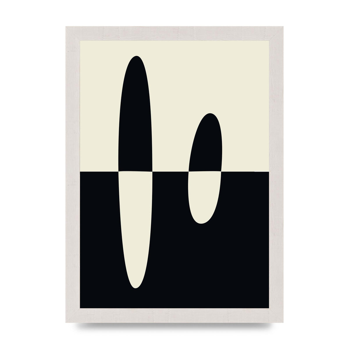Abstract Split Shape Monochrome Five Printed Poster - A4 framed