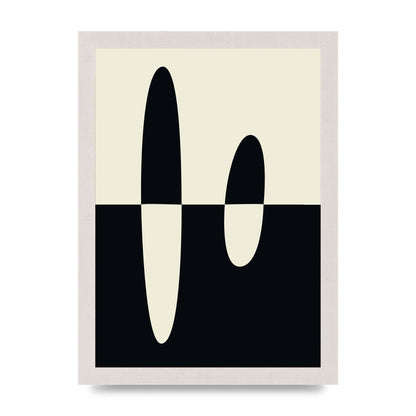 Abstract Split Shape Monochrome Five Printed Poster - A4 framed