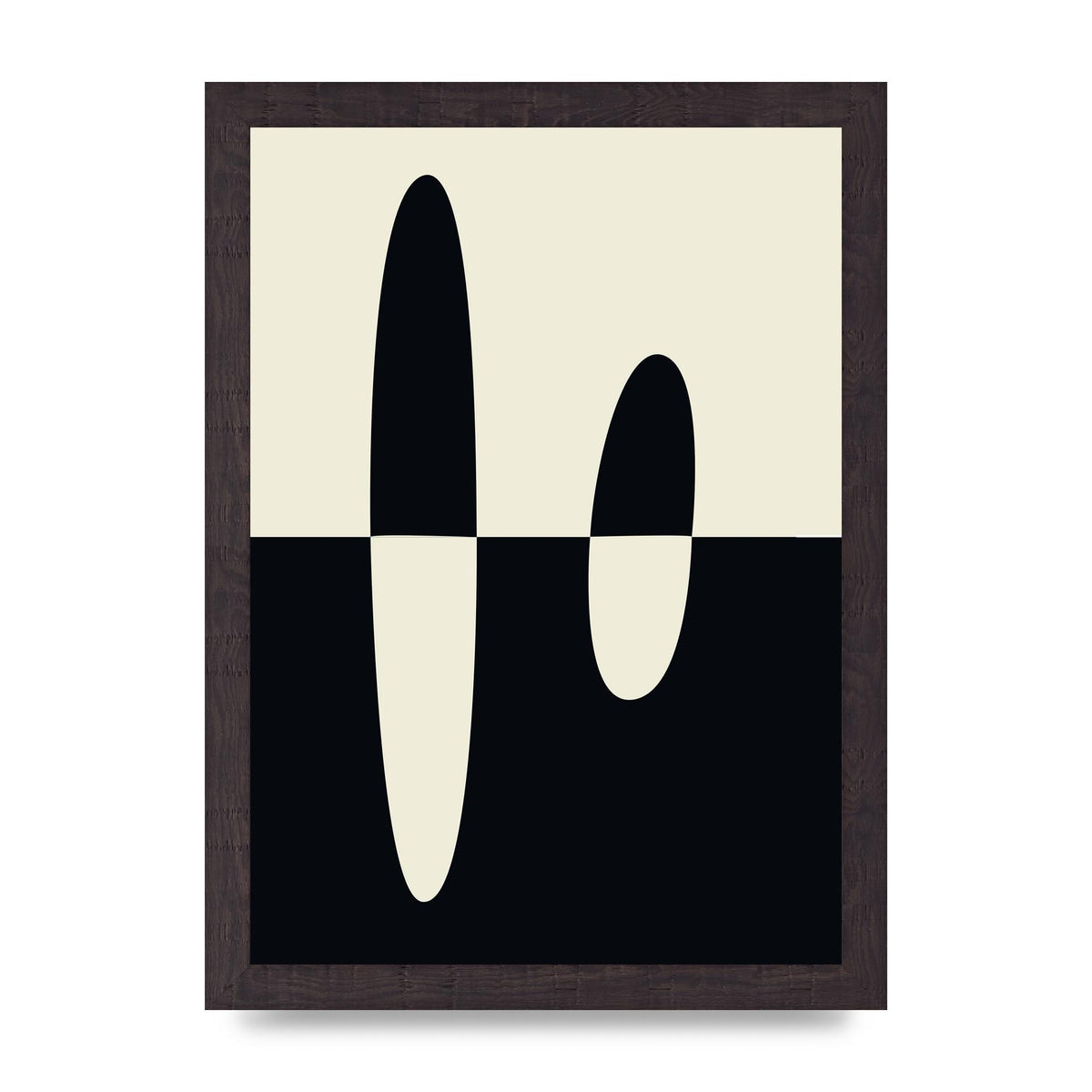 Abstract Split Shape Monochrome Five Printed Poster - A4 framed