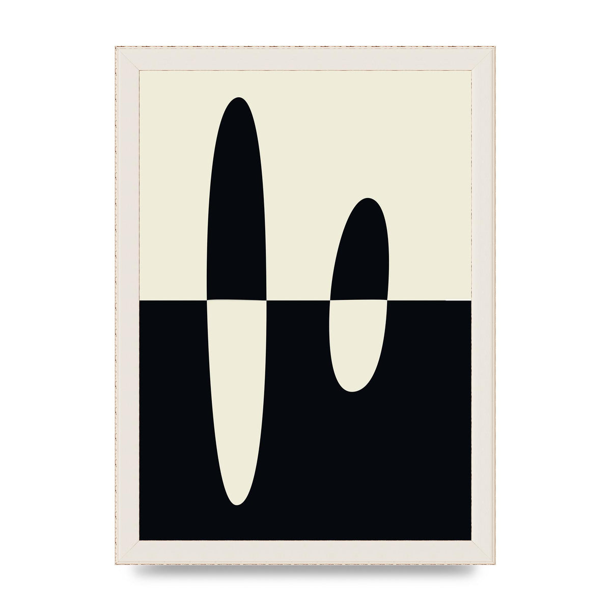 Abstract Split Shape Monochrome Five Printed Poster - A4 framed