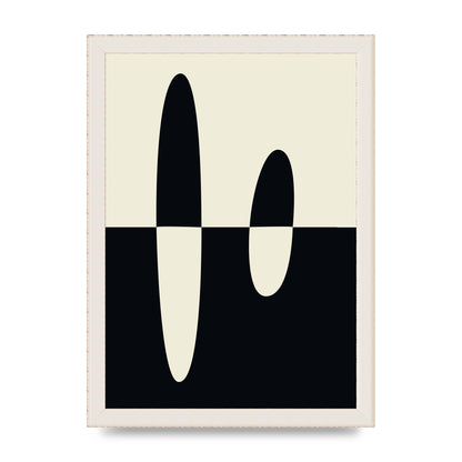 Abstract Split Shape Monochrome Five Printed Poster - A4 framed